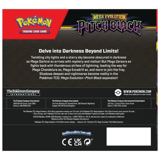 Pokémon Mega Evolution – Pitch Black Booster Display (36 Boosters) English – Front