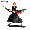 Ichigo Kurosaki Bankai Figur – Frontansicht mit Hollow-Maske, Tensa Zangetsu und schwarzem Mantel