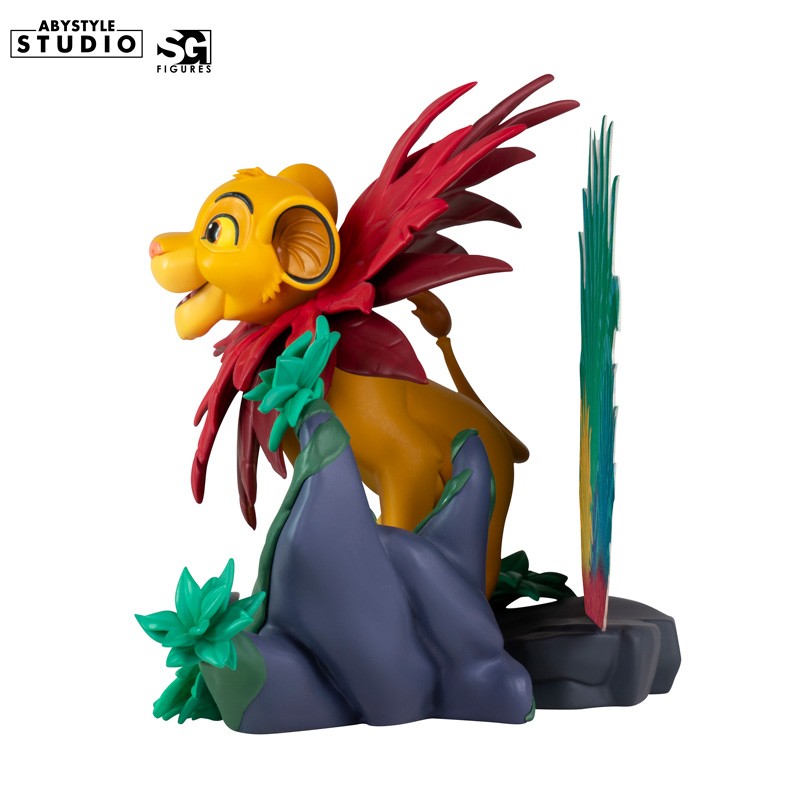 Disney Simba Figur – Seitenansicht links auf Baumstamm-Base
