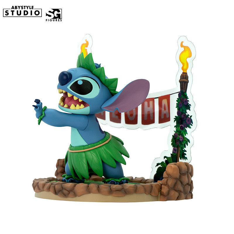 Disney Stitch Hula Dance Figur – Vogelperspektive von oben auf tropische Base
