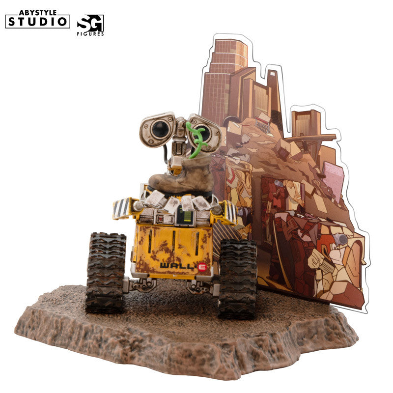 Disney Pixar WALL·E Snapshot Gallery Figur – Seitenansicht mit Hintergrundpanel