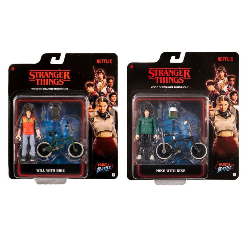 Stranger Things Figur mit Fahrrad – Will with Bike & Mike with Bike | Jazwares