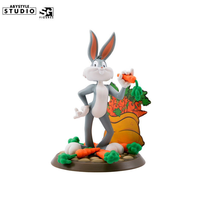 Bugs Bunny Figur – Frontansicht mit Karotte und Karotten-Sack-Base