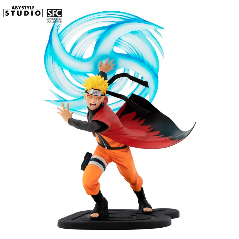 Naruto Uzumaki Rasengan Figur – Frontansicht Sage Mode mit Rasenshuriken und rotem Umhang