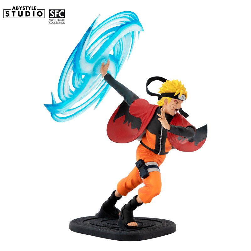 Naruto Uzumaki Rasengan Figur – Seitenansicht links mit Rasenshuriken und Kick-Pose