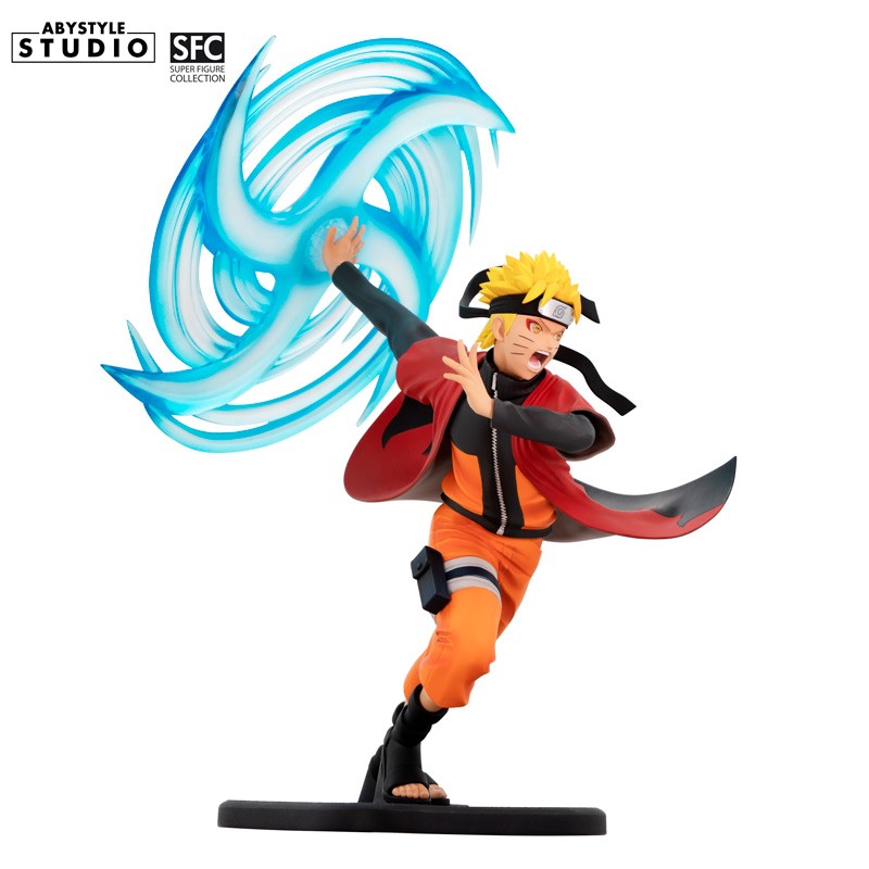 Naruto Uzumaki Rasengan Figur – Dreiviertelansicht vorne mit Rasenshuriken und Sage-Mode-Augen