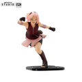 Sakura Haruno Figur – Dreiviertelansicht vorne mit Kampfpose und Konoha-Basis