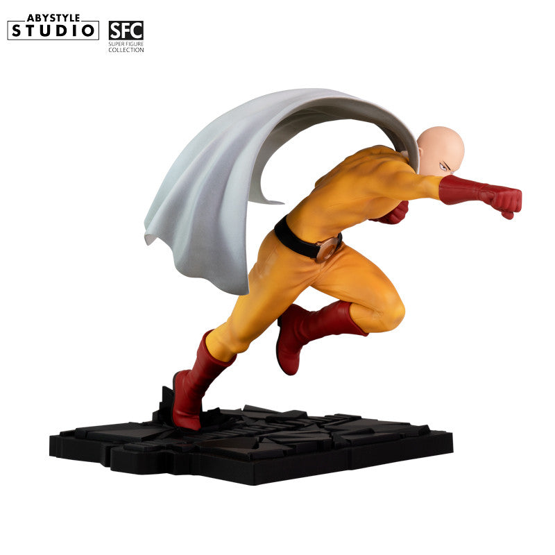 Saitama Figur – Nahaufnahme Oberkörper mit Punch-Pose und entschlossenem Blick