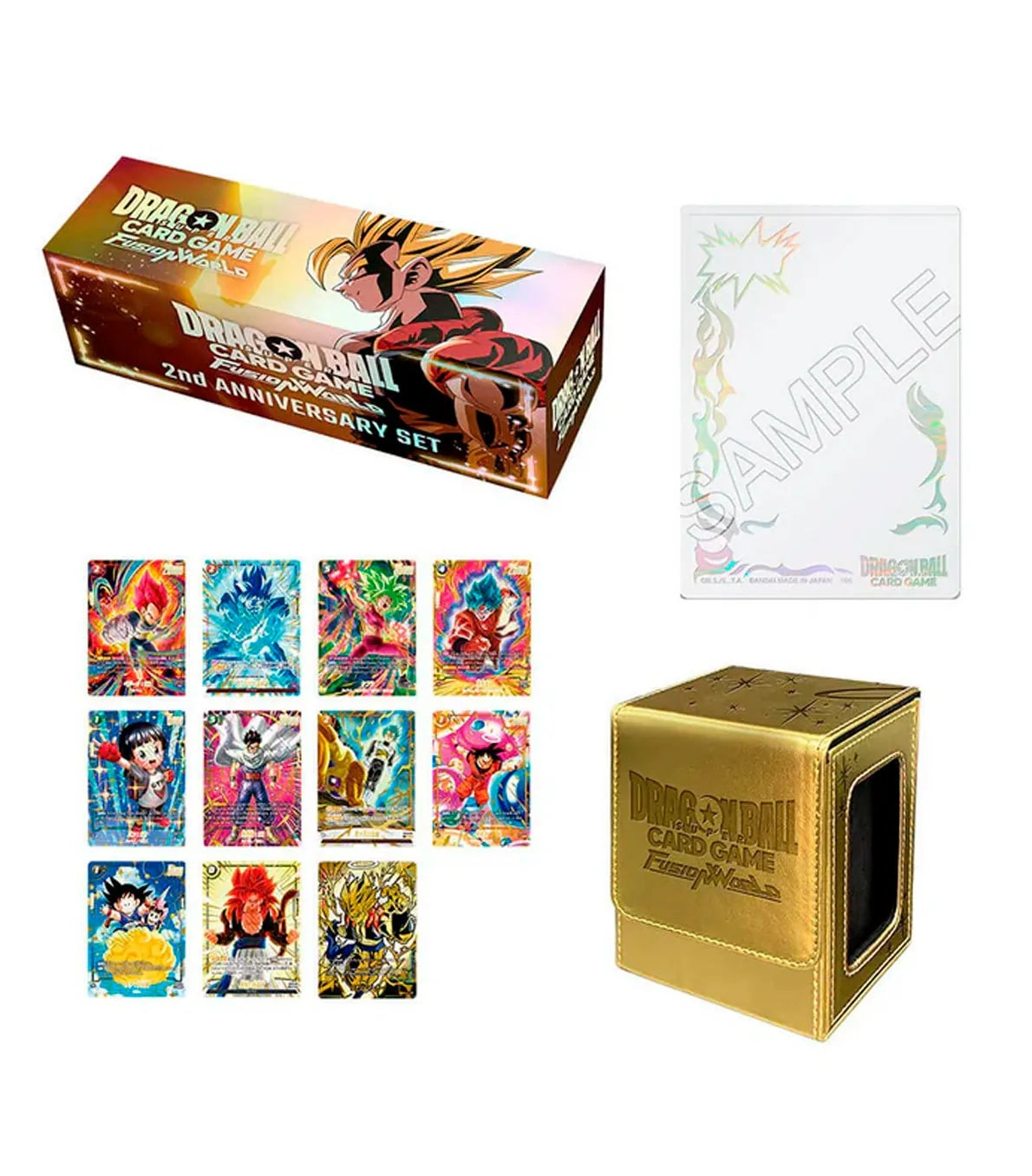 Dragon Ball Super Card Game: Fusion World – 2nd Anniversary Set (English) – Inhalt: Alt-Art Karten, Sleeves, Kartenetui & Aufbewahrungsbox